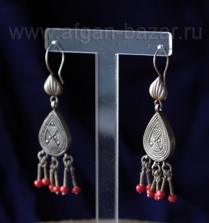 Афганские серьги в казахском стиле