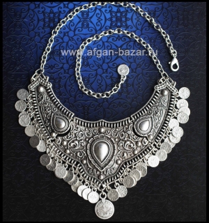 Колье в стиле Трайбл - Vintage Oriental Style Silver plated Turkish Tribal Boho 