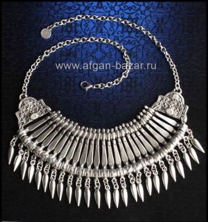 Колье в стиле Трайбл - Vintage Oriental Style Silver plated Turkish Tribal Boho 