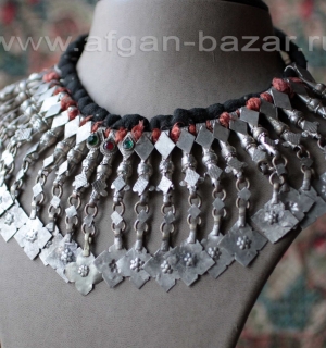 Нашейная повязка-чокер - племенные украшения Кучи (Tribal Kuchi Jewelry). Афгани