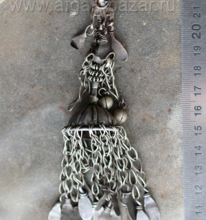 Подвеска, часть височного украшения Пезван. Северный Пакистан (Сват), 20 в.