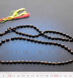 Четки из благородного серпентина "Шах Максуд" - 99 бусин. Иран или Афганистан, современная работа Четки из благородного серпентина "Шах Максуд" - 99 бусин