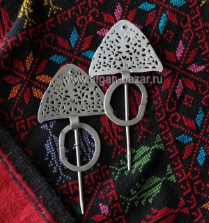 Пара традиционных тунисских фибул-застежек для одежды "Bzim". Тунис,  19-й - нач