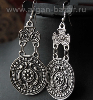 Турецкие серьги в восточном стиле -  Oriental Ottoman Style Silver plated Tribal