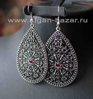 Турецкие серьги в восточном стиле -  Oriental Ottoman Style Silver plated Tribal