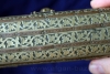 Винтажная индийская шкатулка из красного дерева с накладным орнаментом из меди и