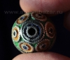 Старинная серебряная марокканская бусина с горячей эмалью. Марокко, Тизнит, перв