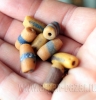 Африканские стеклянные бусины Кробо - African Ghana Krobo Beads. Лот из восьми б