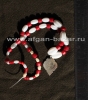 Колье - шиитский амулет "Kahraman" из винтажных стеклянных бусин и металлическим
